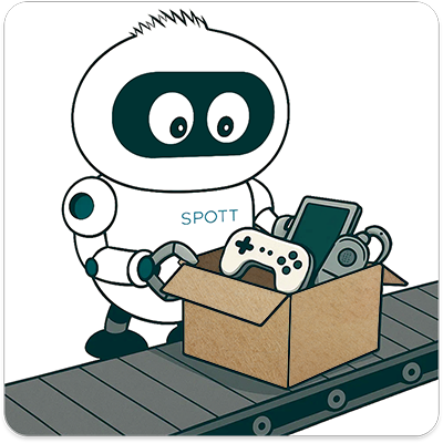 Bott inspecting returned products
